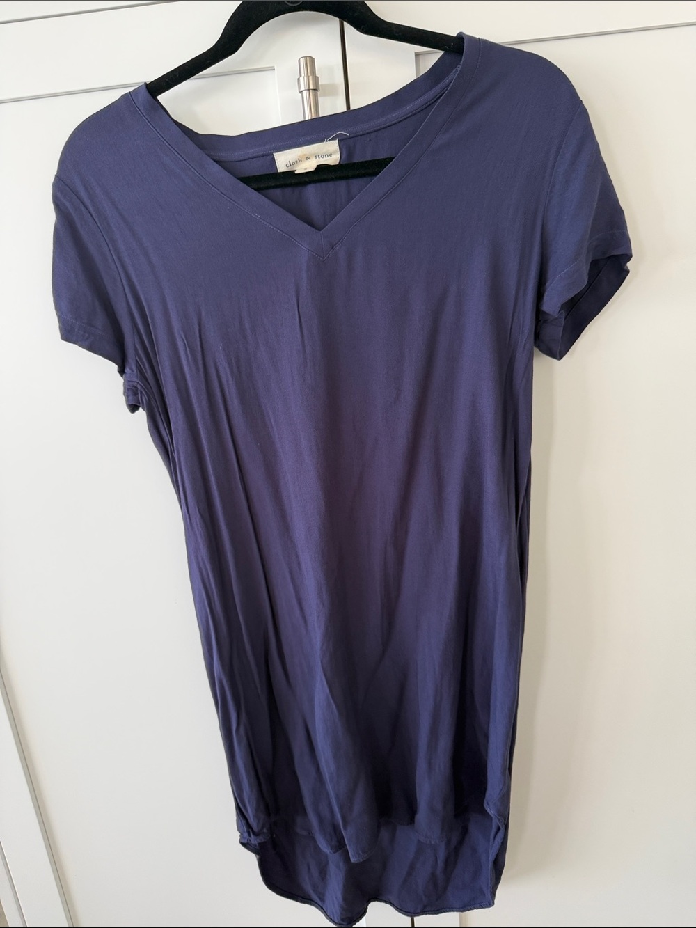 Cloth & Stone Women’s V-Neck Short Sleeve Dress - Navy